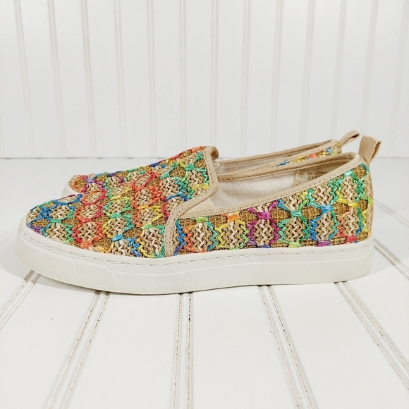 Kelly & Katie Shoes - Kelly & Katie Lenna Rainbow Woven Sneakers A 782